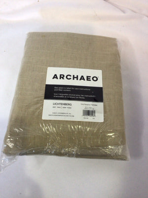 Beige Cotton 1 Panel Draperies/Curtains