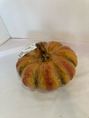 Orange Ceramic Pumpkin Figurine