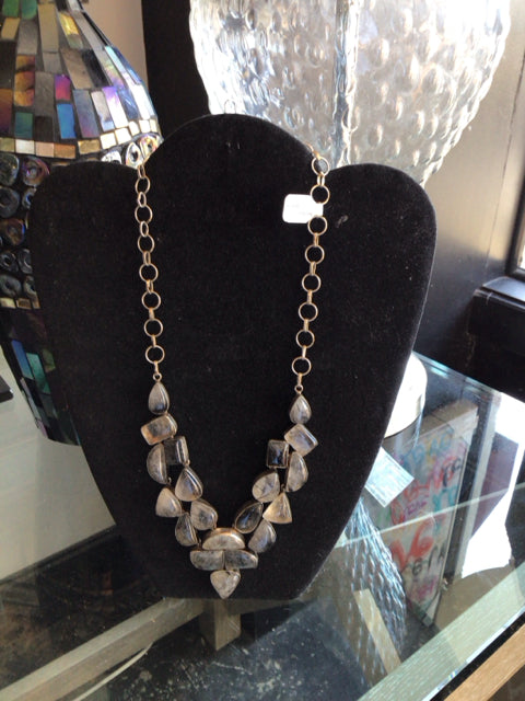 Sterling Silver Gray Quartz Necklace