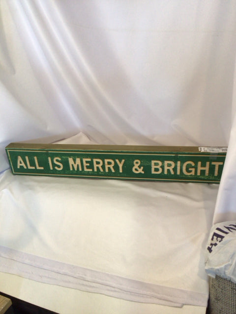 Wall Decoration Green/White Wood Words Holiday Item