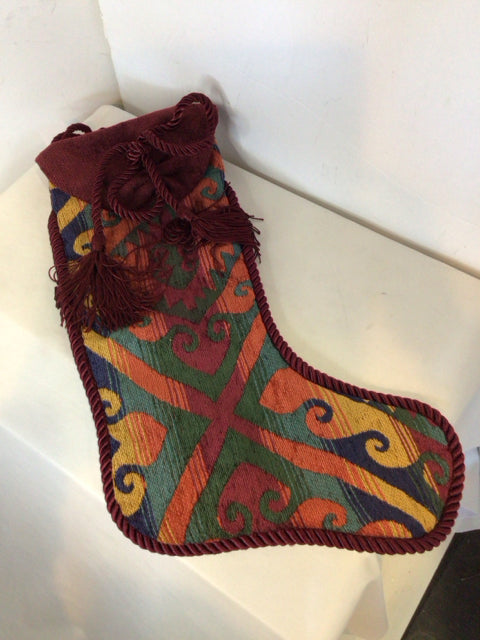 Christmas Multi-Color Velour Stocking Holiday Item