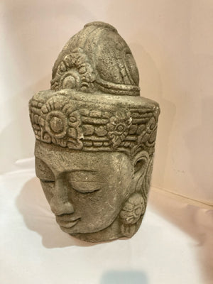 Buddhist Gray Resin Outdoor/Outside Statue