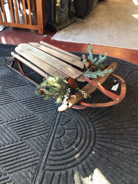 Sled Red Metal Holiday Item