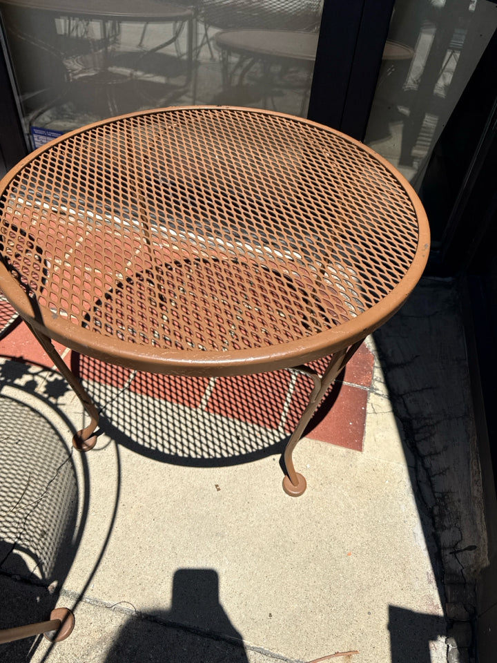 Wrought Iron Side/End Brown Table