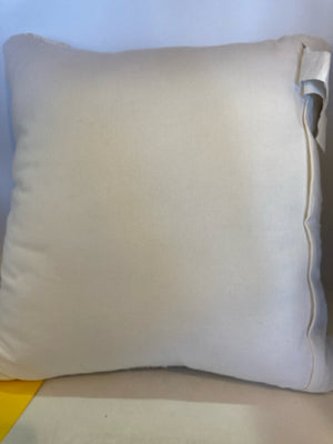 White Cotton Blend Square Pillow