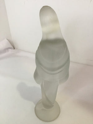 Figurine Frosted/White Glass Madonna Holiday Item