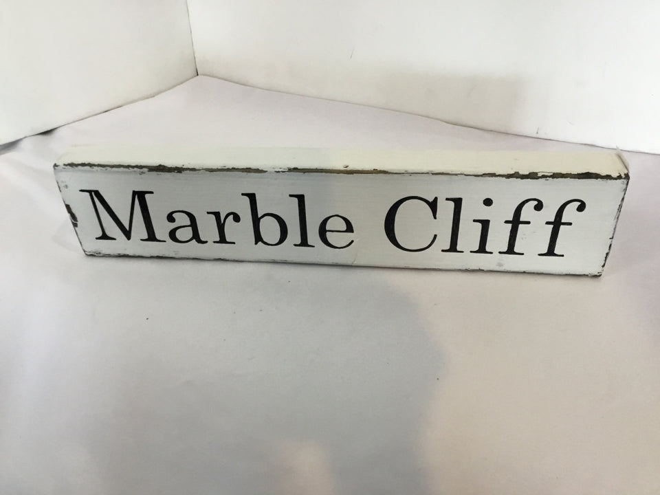 White/Black Wood Sign