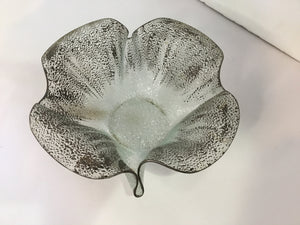 Gray Glass Folded Bowl