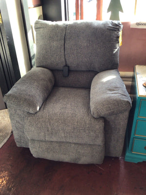 Recliner Chenille AS IS Electric Blue/Gray Chair