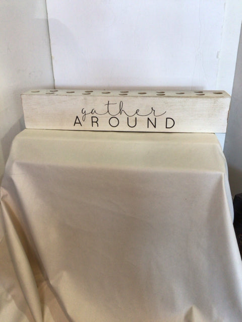 Farmhouse White Washed Wood Block Candleholder(s)