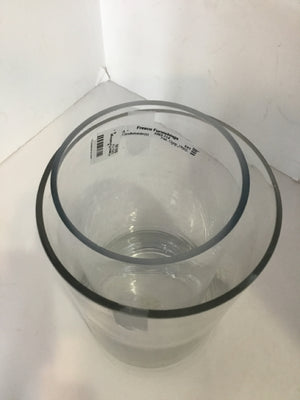 Pair Clear Glass Cylinder Candleholder(s)