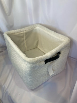 Storage White Faux Fur Tote