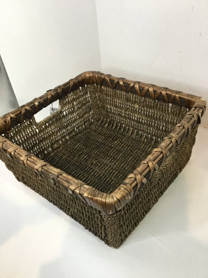 Square Brown Seagrass Basket