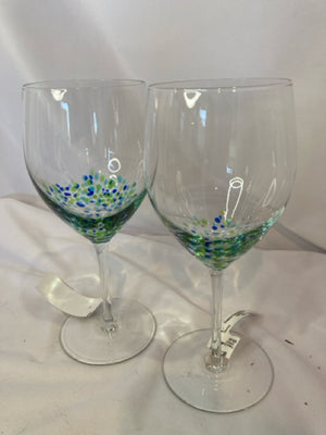 Wine Green/Blue Glass Glasses