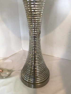 Silver Glass Ribbed Lamp