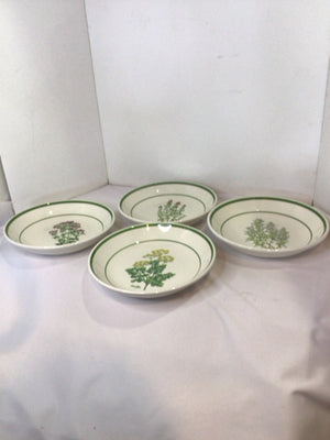 Botanical White Ceramic Set of 4 Bowl Set