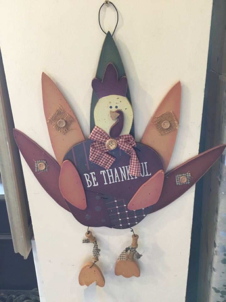 Thanksgiving Brown/Orange Wood Turkey Holiday Item