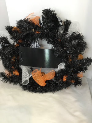 Halloween Black Pumpkin Wreath