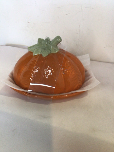 Fall Orange Ceramic Pumpkin Holiday Cards