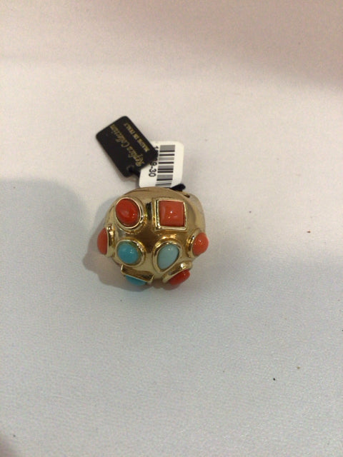 Enamel Orange/Gold Ring