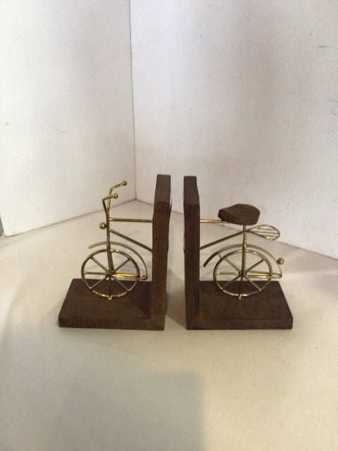 Pair Brown Bicycle Book Ends
