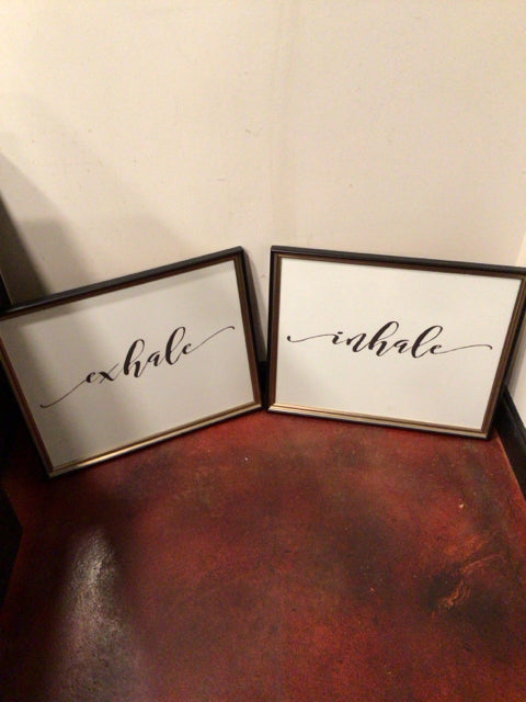 Pottery Barn Black/White Words Pair Framed Art