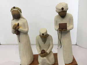 Willow Tree Christmas Cream/Brown Resin 3 Wise Men Set of 3 Holiday Item