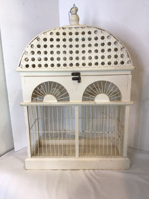 Cream Wood Bird House