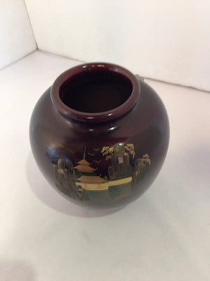 Oriental Maroon Ceramic Vase