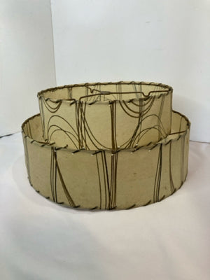 1950's Tan/Black Fiberglass Tiered Lamp Shade