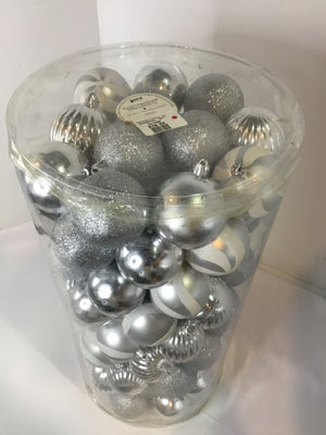 Silver Glass Holiday Ornaments