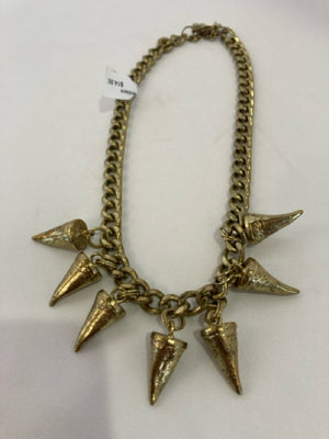 Antiqued Gold Spikes Necklace