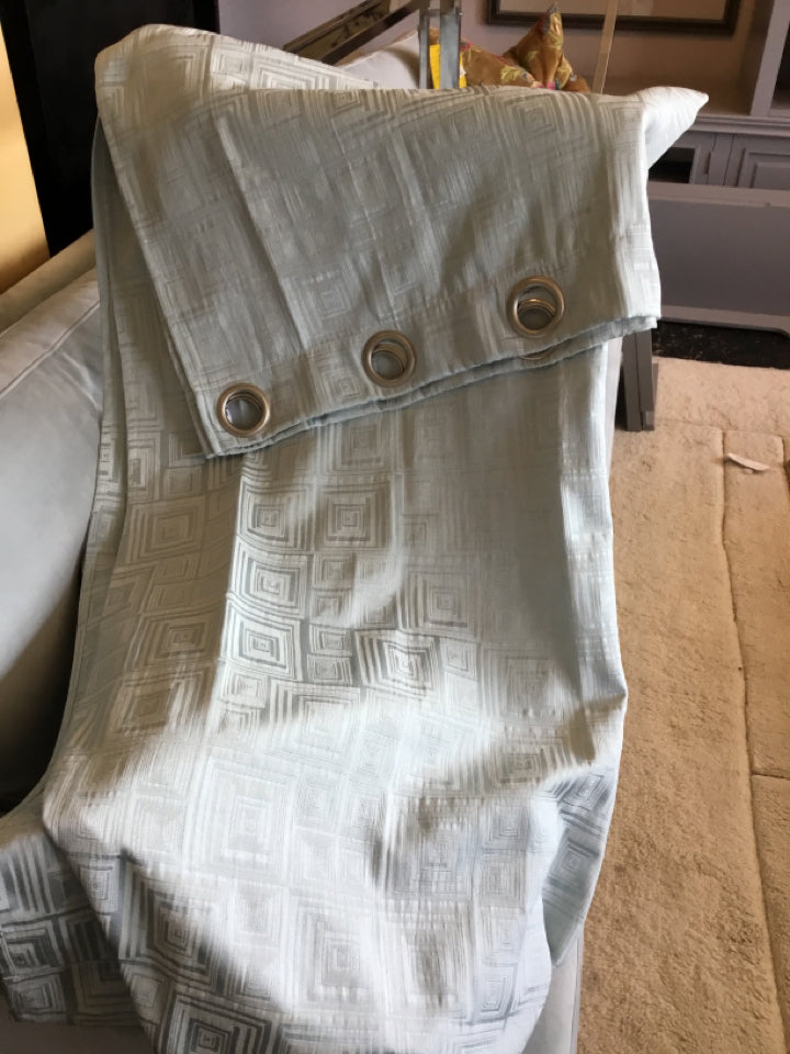 Pair Teal Grommet Draperies/Curtains