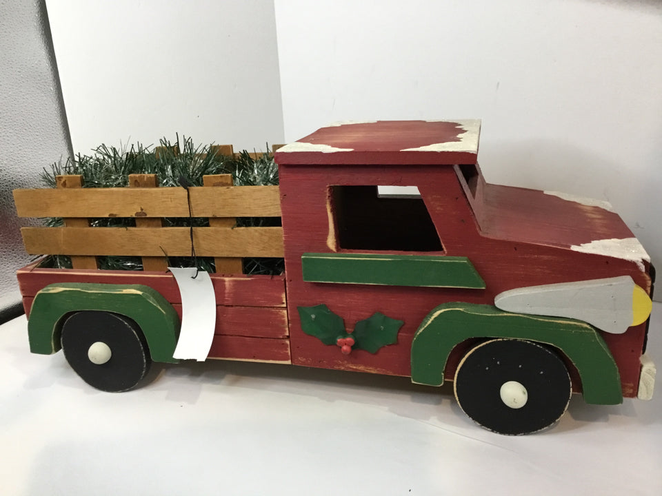 Red/Green Wood Truck Holiday Item