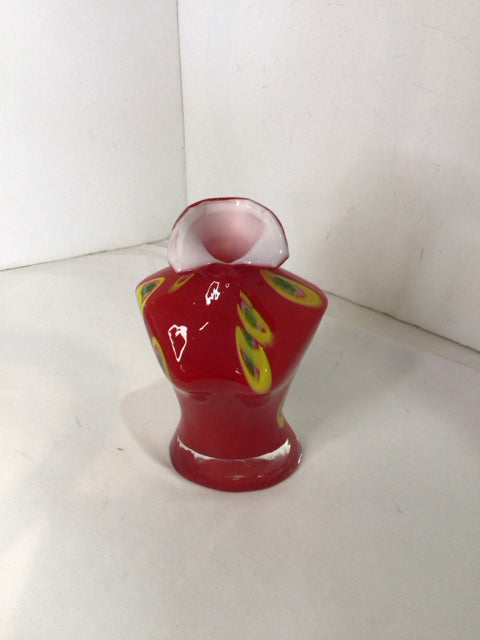 Murano Red/Yellow Glass Bust Vase