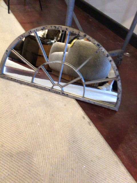 Bronze Metal Half Circle Mirror
