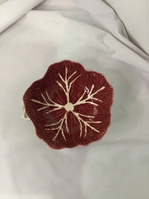 Bordallo Pinheiro Red Ceramic Cabbage Bowl