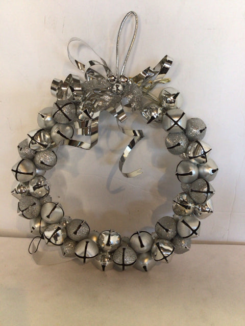 Silver Metal Bells Wreath