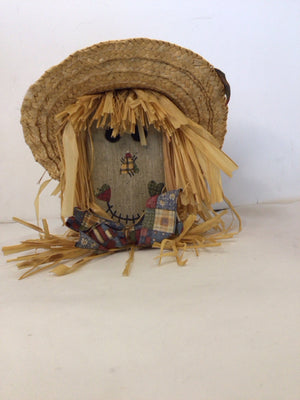 Halloween Wood Scarecrow Head Holiday Item