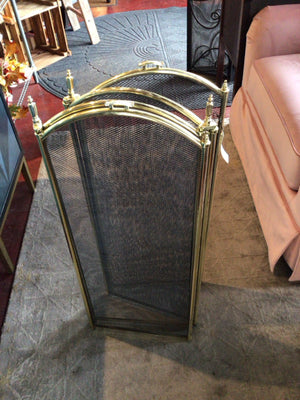 Gold/Black Metal Folding Fireplace Screen