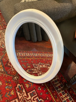 White Oval Mirror