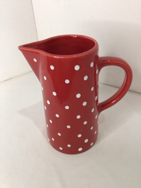 Metceramica Red/White Polka Dot Pitcher