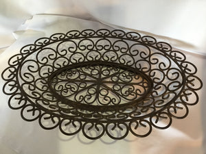 Vintage Brown Wrought Iron Basket