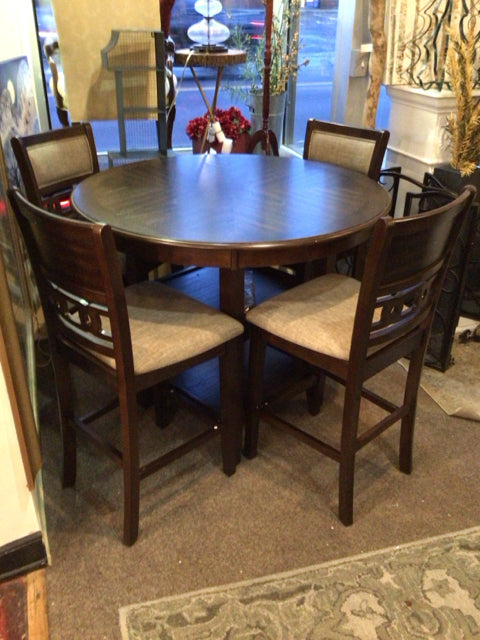 Bison Commerce LLC Bistro Wood 4 Chairs Brown Table & Chairs 86U22ANR