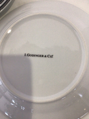 Godinger Cards White/Black w/Napkins Plate Set