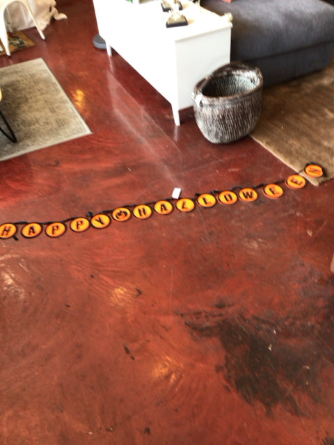 Halloween Orange/Black Felt Garland Holiday Item