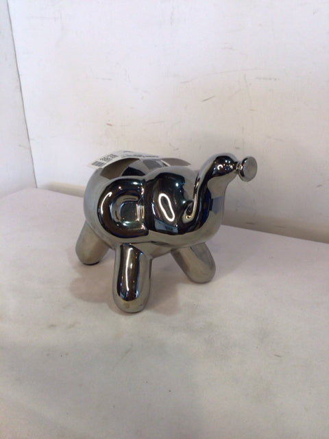 Silver Ceramic Elephant Statue