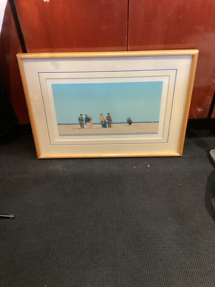 Limited Edition Blue/Tan Framed Art