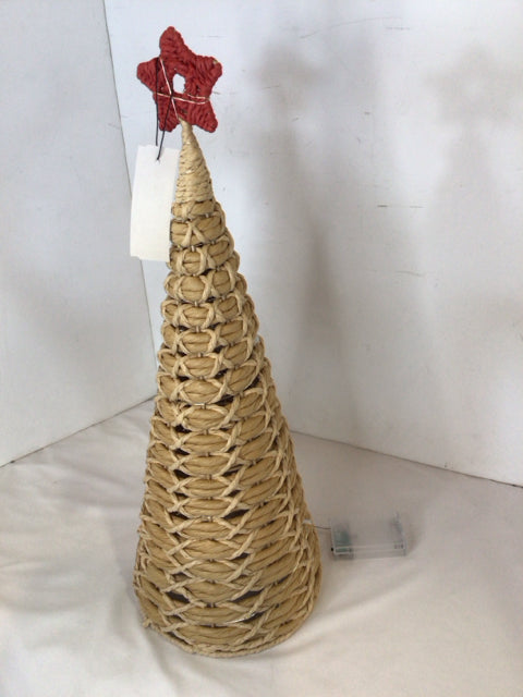 Battery Operated Natural Sea Grass Christmas Tree Holiday Item