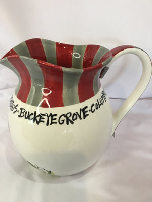 OSU Cream/Red Ceramic Pitcher